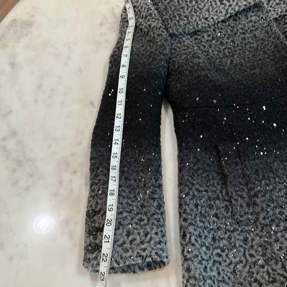 Alice & Olivia ombre wool ALine coat with sequin detail - Picture 9 of 13